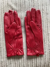 Marks & Spencer Ladies Leather Gloves Size Small Red  Colour New Without Tags