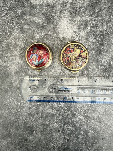 Vintage cloisonne pill box - cloisonne,