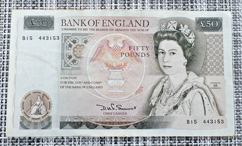 Bank england old fifty - england,