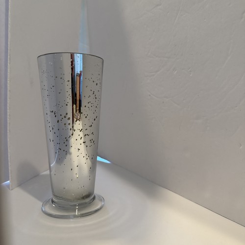 Silver metallic vase - silver,