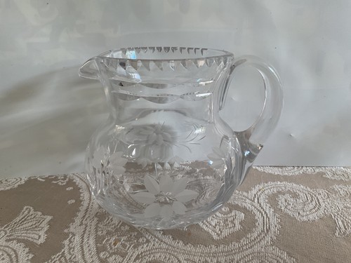 Vintage crystal jug pitcher - crystal,