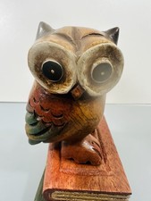 Transomnia London Handcrafted Wooden Owl on Books – Thailand – 11cm Figurine