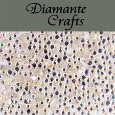 1000 1mm Clear Iridescent AB Diamante Loose Flat Back Rhinestone Nail Body Art