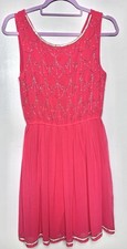LIPSY Coral Pink Red Chiffon
