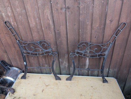 Vintage cast iron garden bench - iron,