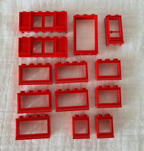 Lego vintage red windows - red,