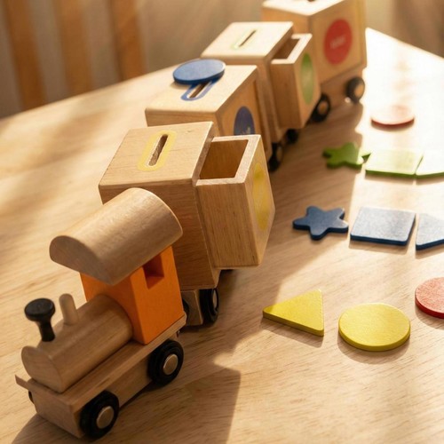 Wooden magnetic train - magnetic,