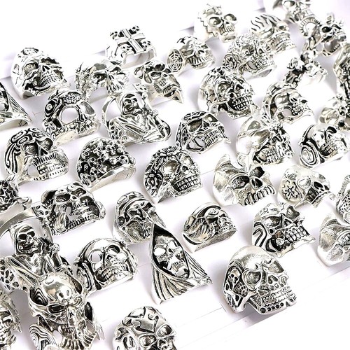 Mens skull skeleton - mens, rings