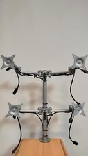 Grey Quad Arm Monitor Stand