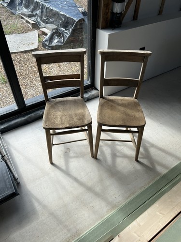 Vintage french church chairs - french,