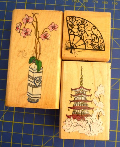 Rubber stamps orchid fan - rubber, stamps.