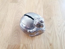 Vintage Silver Japanese Money Box Clown Hugging Ball 