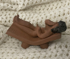 Louis Rizzo Hollis ME Handmade Clay Figurine Therapist Patient On Lounge Chair