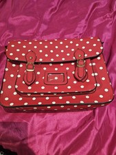 Stunning Miss Lulu Red and white polka dot satchel/handbag 
