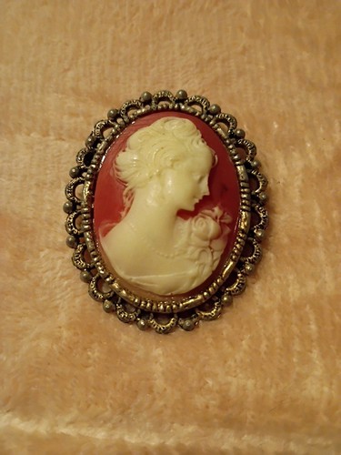 Vintage carved shell cameo - carved,