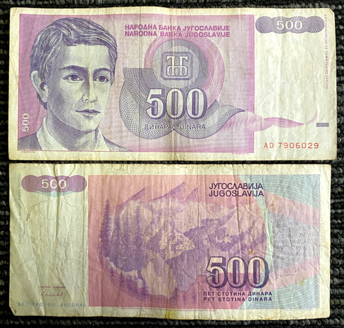 Yugoslavia 500 dinara 1992 - dinara,