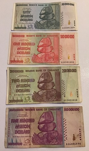 Lot zimbabwe banknotes - 4, x