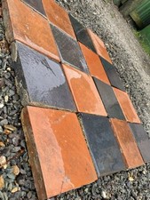 quarry tiles 6" x 6" x 1” original victorian  [reclaimed] red black and buff