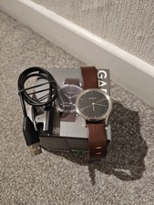 Garmin GARMIN Vivomove Hybrid HR Silver Case Brown Leather *Read Description*