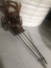 Antique Circa 1900 Faux Tortoise Shell & Metal Miniture Model Rickshaw