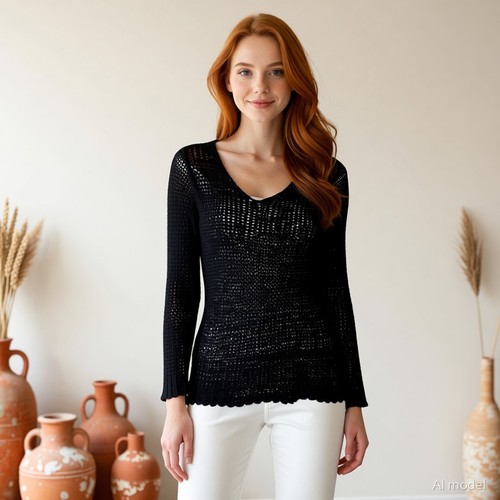 Boho women jumper black open - boho,