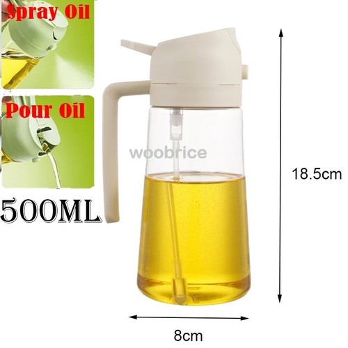Glass oil spray bottle - 2-in-1,