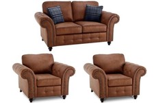 Sofa Suite 3+2+1 Tan Suede –