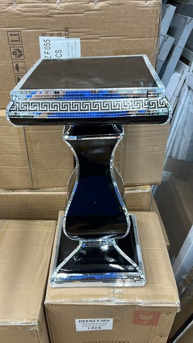 Black venetian mirrored table - black,