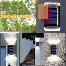 8x SUPER BRIGHT SOLAR POWERED DOOR FENCE WALL LIGHTS LED OUTDOOR GARDEN LAMP fee