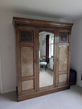 Antique wardrobe with mirror -