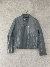Black leather vintage biker jacket medium Seal Kay