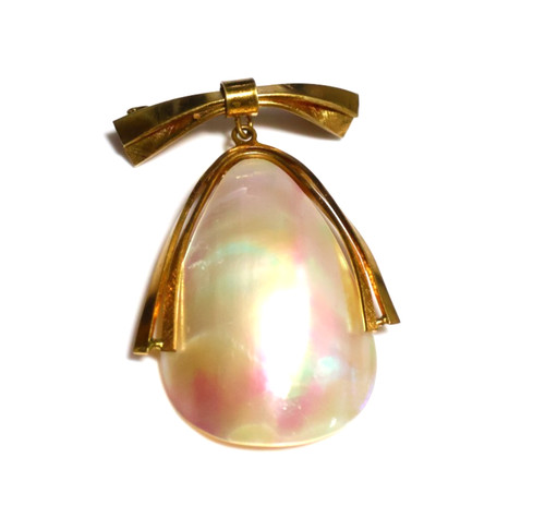 Vintage goldtone bow - goldtone, &