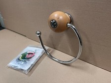 Turnstyle Designs Bathroom Wooden Loop Ring Towel Holder Designer  Ref 11  