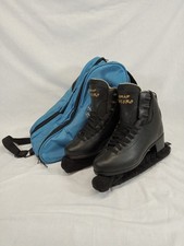 Graf Bolero Ice Skates Size 40 Black 10 1/3 Blade Lace Up Includes Blue Bag