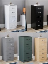Modern Riano Wooden 5 Drawer