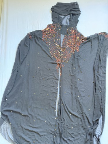Black beaded abaya kaftan with - abaya,