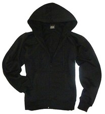 MENS PLAIN BLACK ZIP UP HOODY