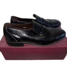Grenson Gallants Black Leather Slip-On Loafers UK 9 Made in England