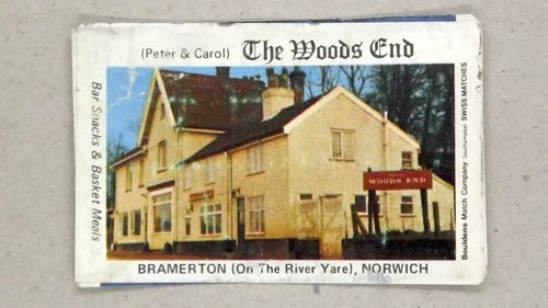 Matchbox label pub the - matchbox, woods
