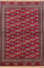 296 x 185cm Vintage Handmade Afghan Carpet Traditional Turkmen Oriental Wool Rug