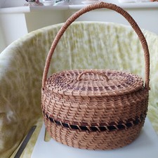 Sewing Basket - Large Vintage Woven - Good Condition