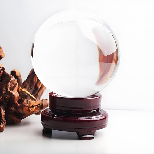 Clear crystal ball 100mm with - clear,