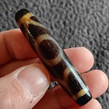 Tibetan Agate Pre 1800s Heaven And Earth Dzi Bead