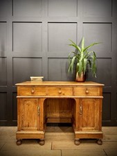 Antique Pine Pedestal Desk