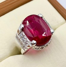 Dark Red Ruby Mens Ring Sterling Silver 925 Handmade Yaqoot Ring, Ruby Ring