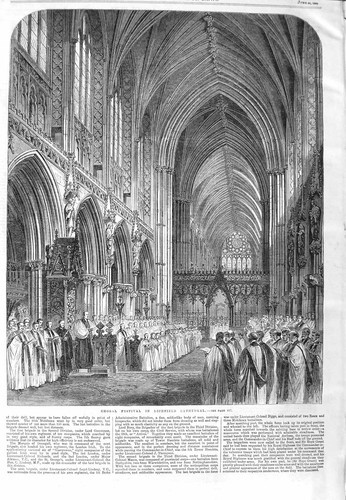 Old antique print 1866 choral - antique,