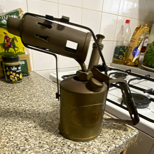 Vintage brass paraffin - paraffin, blow