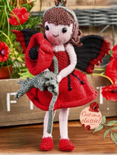Knitting pattern copy Autumn fairy Poppy toy 9 inches tall 4ply  335