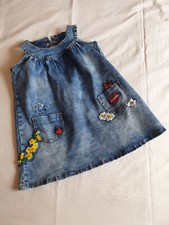 NEW MONNALISA BRAND girls beautiful denim cotton dress age  5