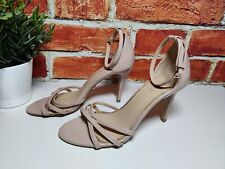 WOMENS LIPSY LONDON UK 5 EU 38 LIGHT BROWN PATENT STRAPPY HIGH HEEL SANDAL SHOES